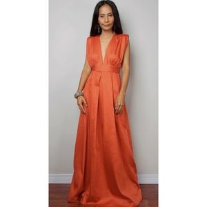 Nuichan Orange Maxi Dress: Oriental Secrets Collection II